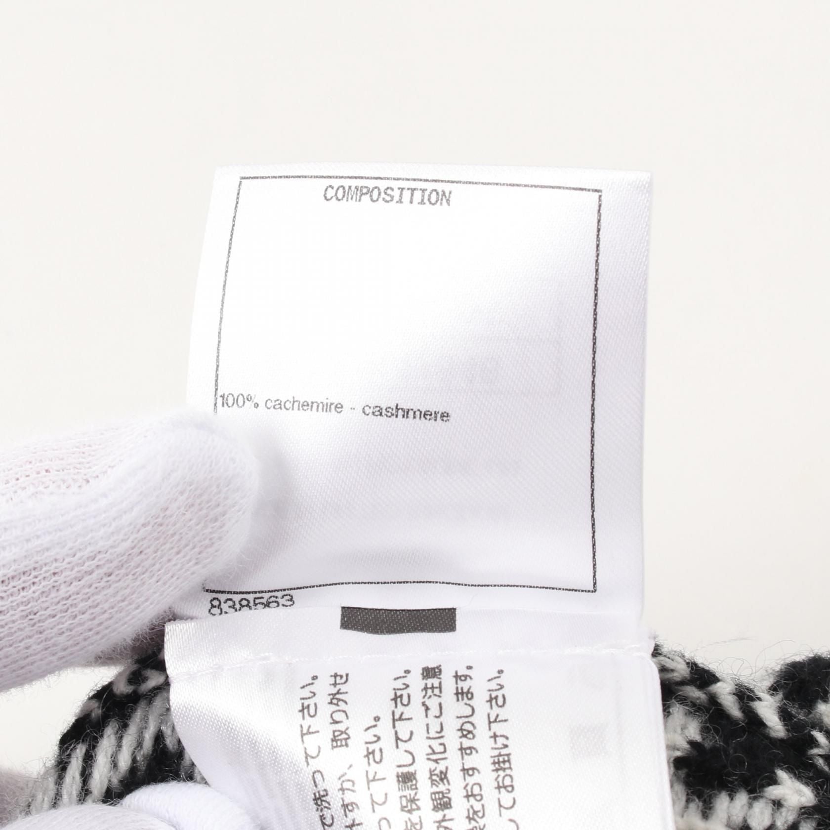 Chanel Coco Neige Skirt P 62261k 47646 Cashmere Black White 36