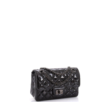 Chanel So Black Reissue 2.55 Flap Bag Quilted Patent Mini