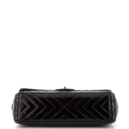 Chanel Classic Single Flap Bag Chevron Patent Maxi
