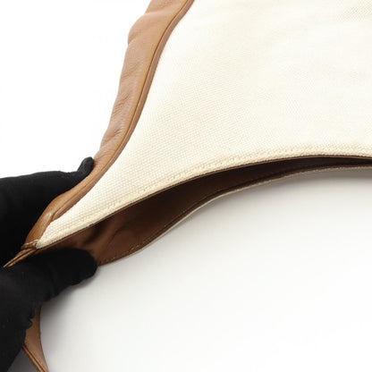 Loewe Anagram Shoulder Bag White Brown Canvas