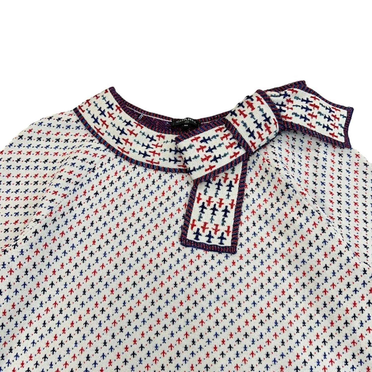 Chanel White Rayon Tops 36 P 54074