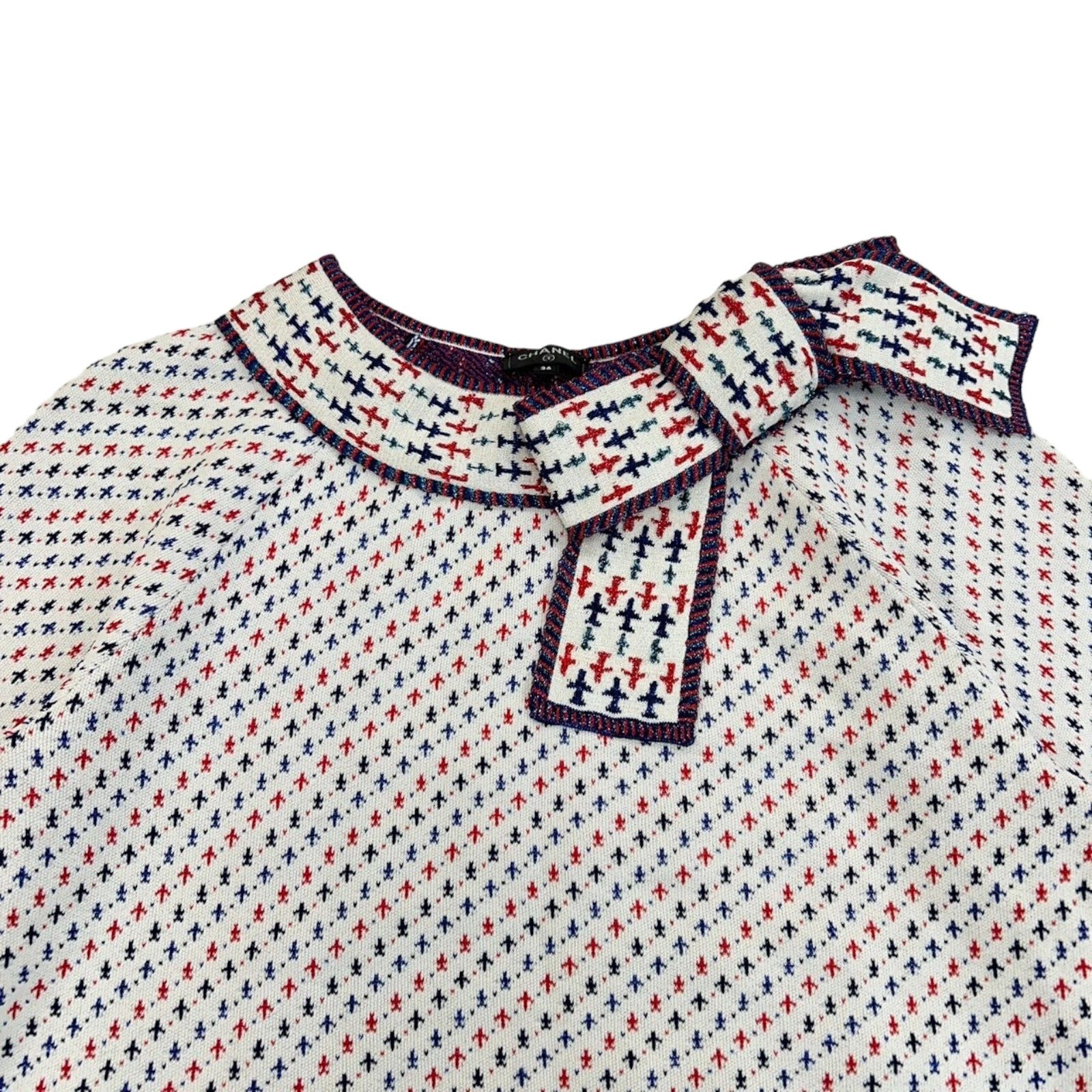 Chanel White Rayon Tops 36 P 54074