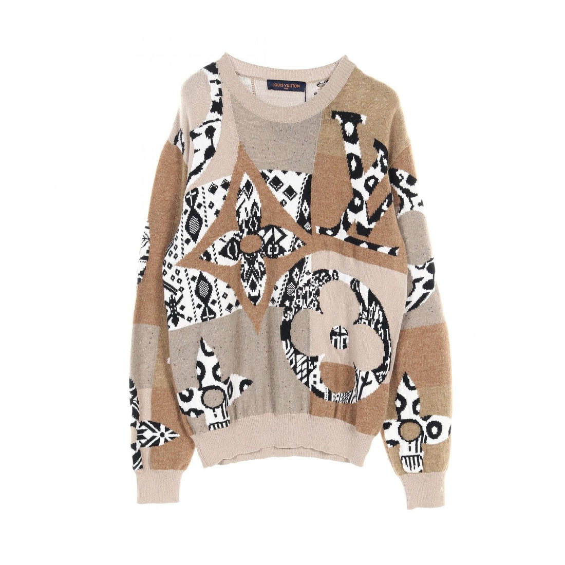 Louis Vuitton Fair Isle Patchwork Beige Multicolor Knit