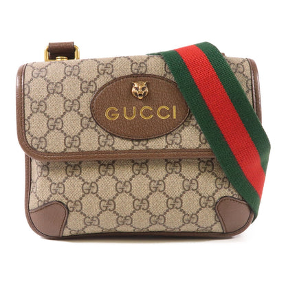 Gucci Painted Canvas Neo Vintage Small Gold Shoulder Bag Brown Pvc Coated Canvas 501050