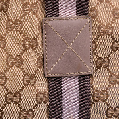 Gucci GG Canvas Web Tote Brown