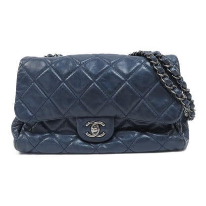 Chanel Blue Cowhide Leather Chain Shoulder Shoulder Back Bag Indigo S