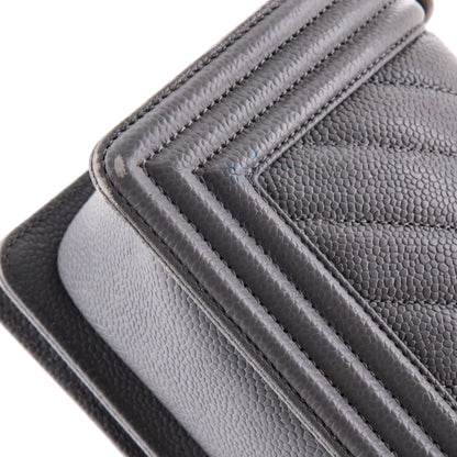 Chanel Boy Flap Bag Chevron Caviar Small