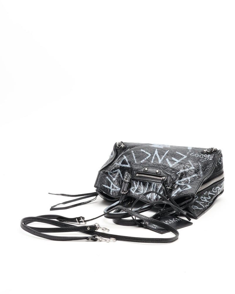 Balenciaga Papier Graffiti A6 Zip Around Bag