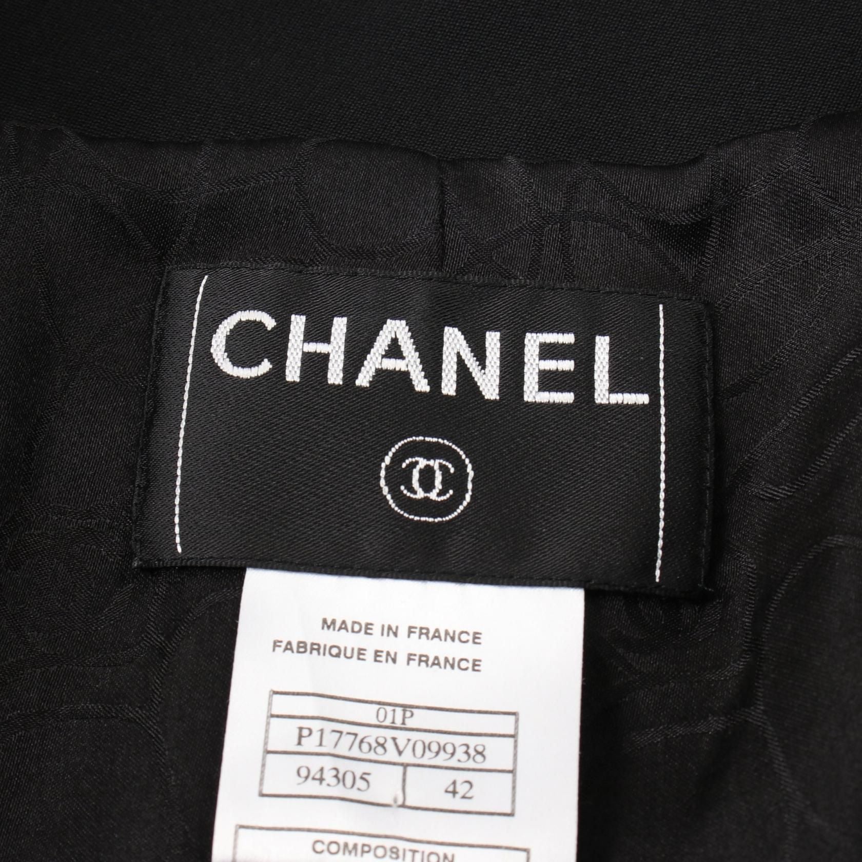 Chanel Coco Mark Button Jacket Skirt Set P 17768v 09938 Wool Black 