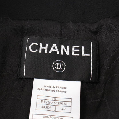 Chanel Coco Mark Button Jacket Skirt Set P 17768v 09938 Wool Black 