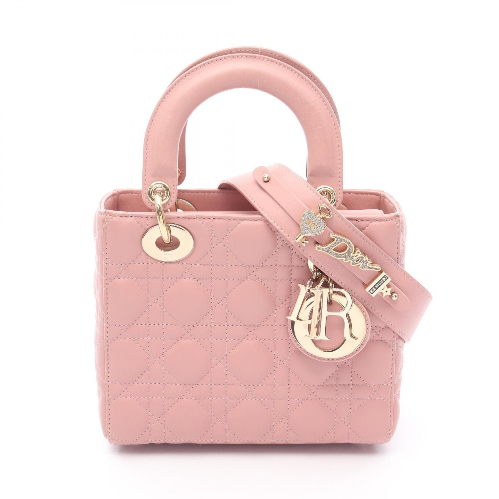 Dior Lady Dior My Abcdior Small Cannage Handbag Pink Lambskin (sheep Leather) M 0538onge