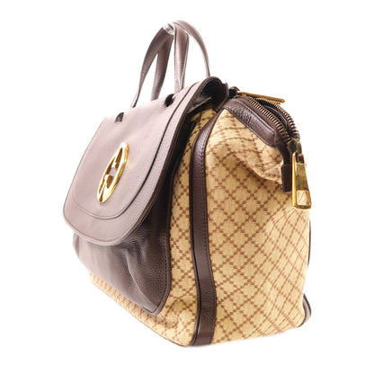 Gucci Canvas/leather Double G Boston Bag Kinsenhajitonbao/hand-turned Bag Palm Color Boston Bag Brown Canvas 2