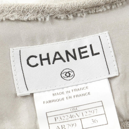 Chanel Gray Coco Button Blouse Wool Nylon P 32246