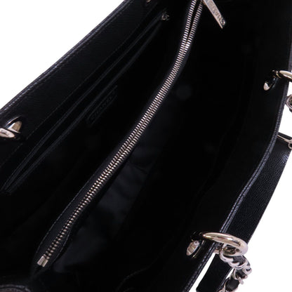 Chanel Black Cowhide Leather Gst Silver Crosshair Shoulder Bag Calfskin (cowhide)