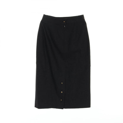 Chanel Coco Mark Button Skirt P 05858 Wool Gray 38