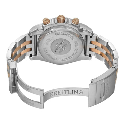 Breitling Chronomat 41 18K Rose Gold Steel Black Dial Watch CB014012/BA53-378C