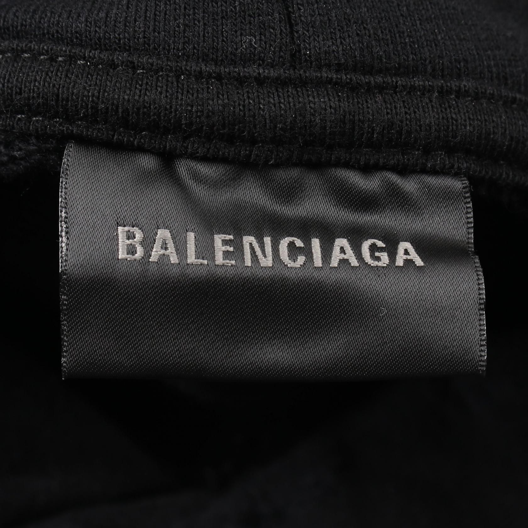 Balenciaga Hand-drawn Bb Icon Hoodie Xs 620973 Cotton Black Mens