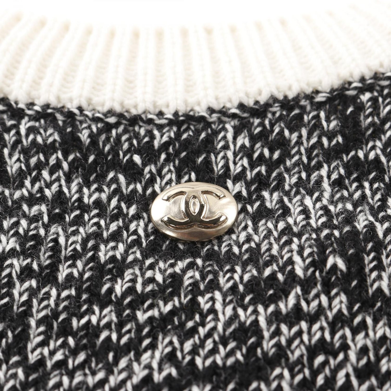 Chanel Black White No.5 Knit Cashmere P 73214