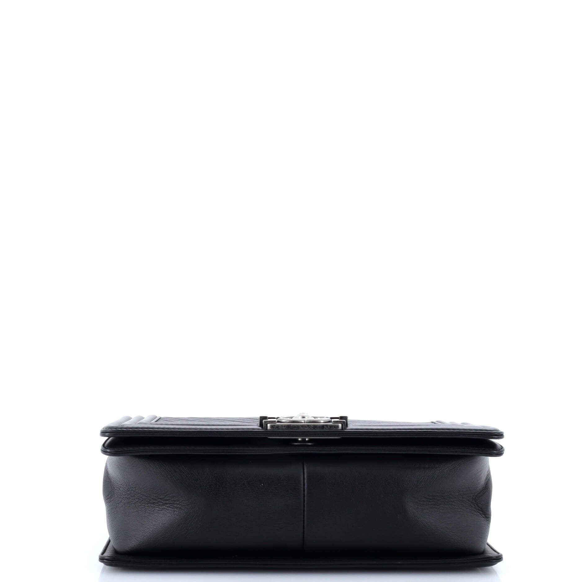 Chanel Boy Flap Bag Chevron Lambskin Old Medium