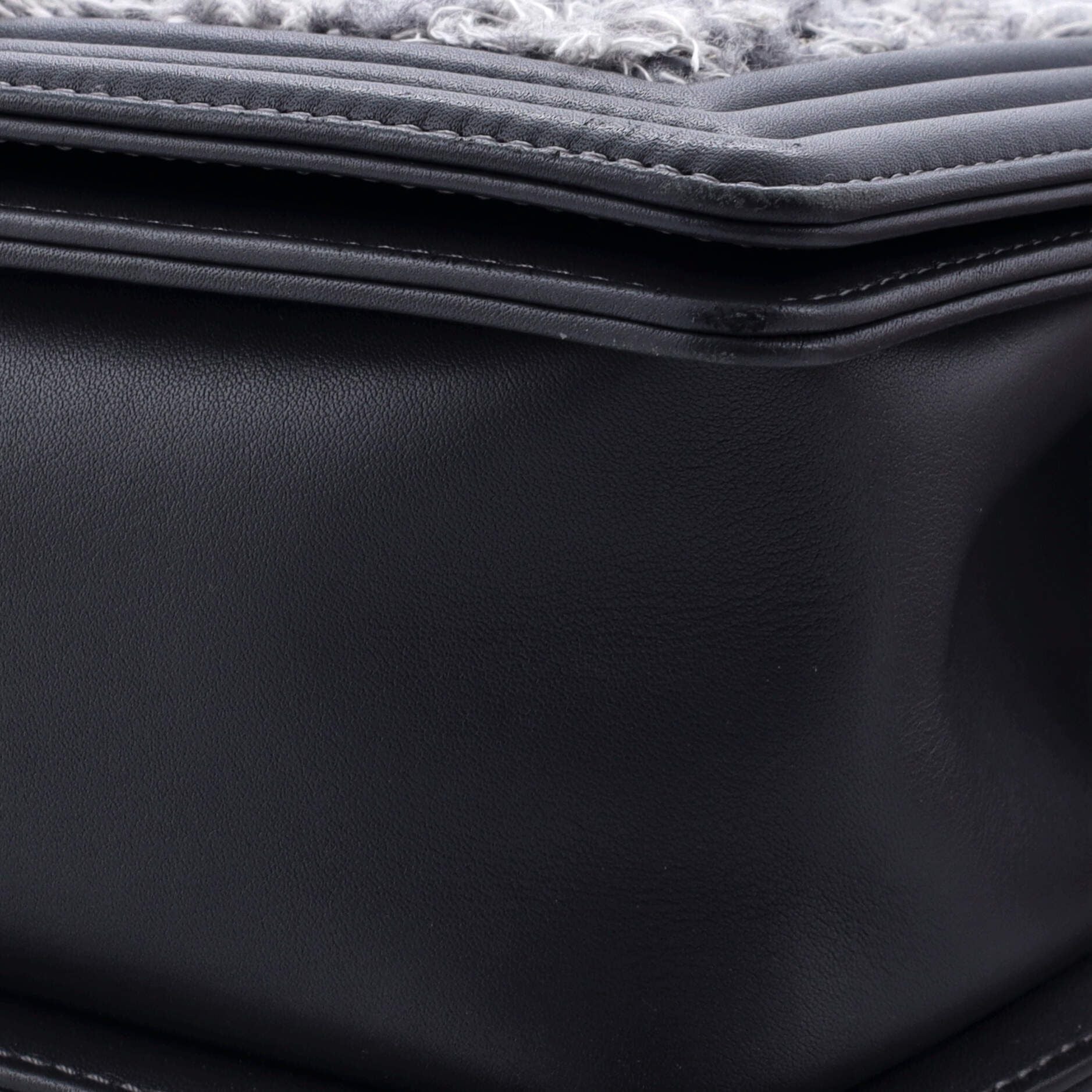 Chanel Boy Flap Bag Braided Tweed Old Medium