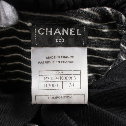 Chanel Black White T-shirt Cotton Nylon P 34294k 00963