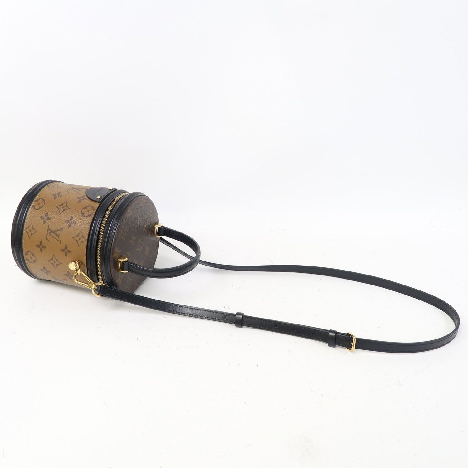 Louis Vuitton [special] [offer] Monogram Reverse Cannes Gold Buckle Hand-sewn Shoulder Bag Black Brown 2way Should