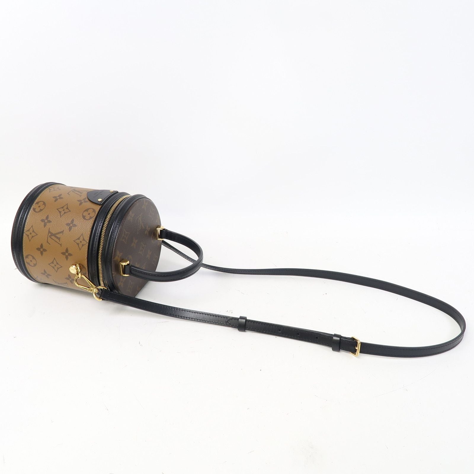 Louis Vuitton [special] [offer] Monogram Reverse Cannes Gold Buckle Hand-sewn Shoulder Bag Black Brown 2way Should