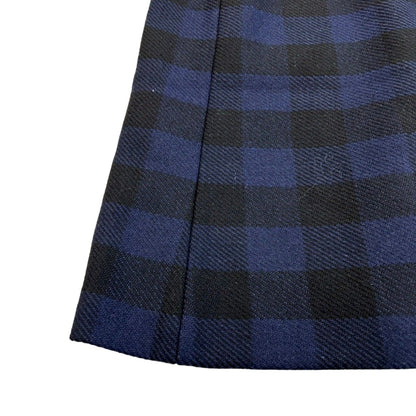 Dior Check One Peice Dress Wool Blue 34