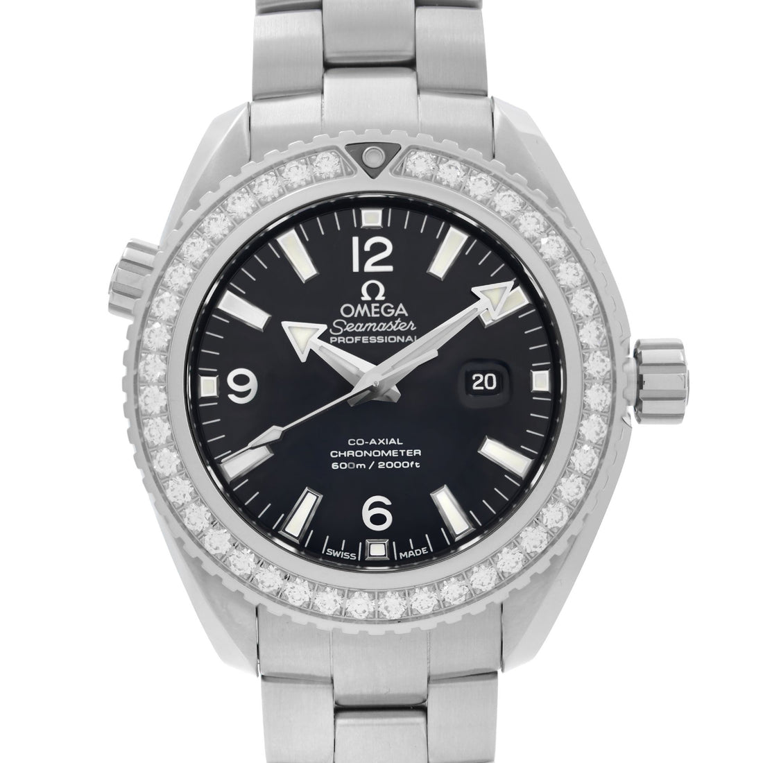 Omega Seamaster Planet Ocean Steel Diamonds Ladies Watch 232.15.38.20.01.001