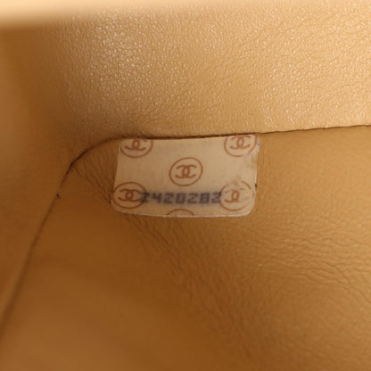 Chanel Beige Matelasse W Flap Shoulder Bag Leather A 01112
