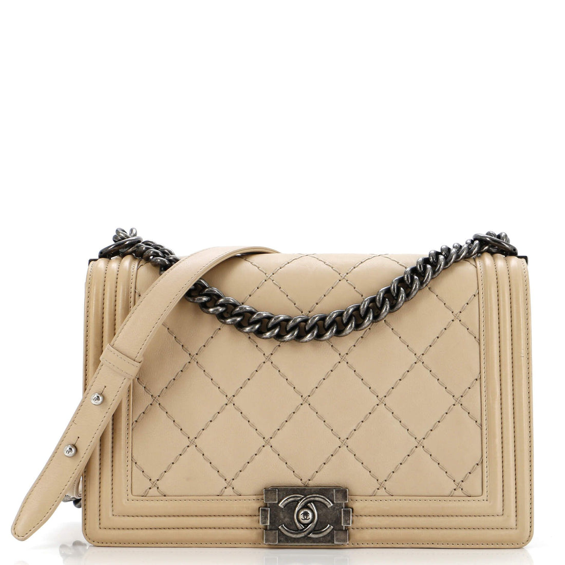 Chanel Stitch Boy Flap Bag Quilted Calfskin New Medium