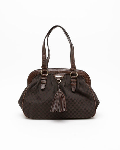 Celine Triomphe Croc Tassel Bag