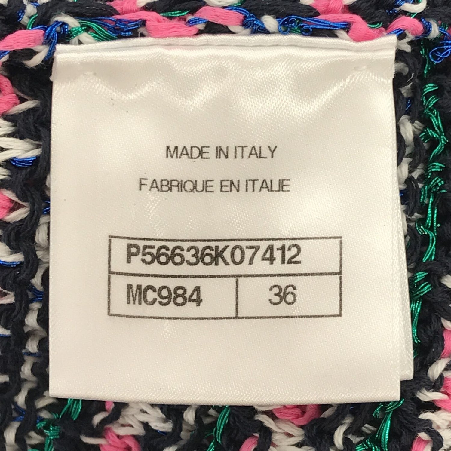 Chanel Short Sleeve Tweed Sweater Cotton Pink 36