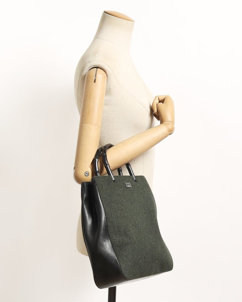 Gucci Bamboo Wool Tote Bag