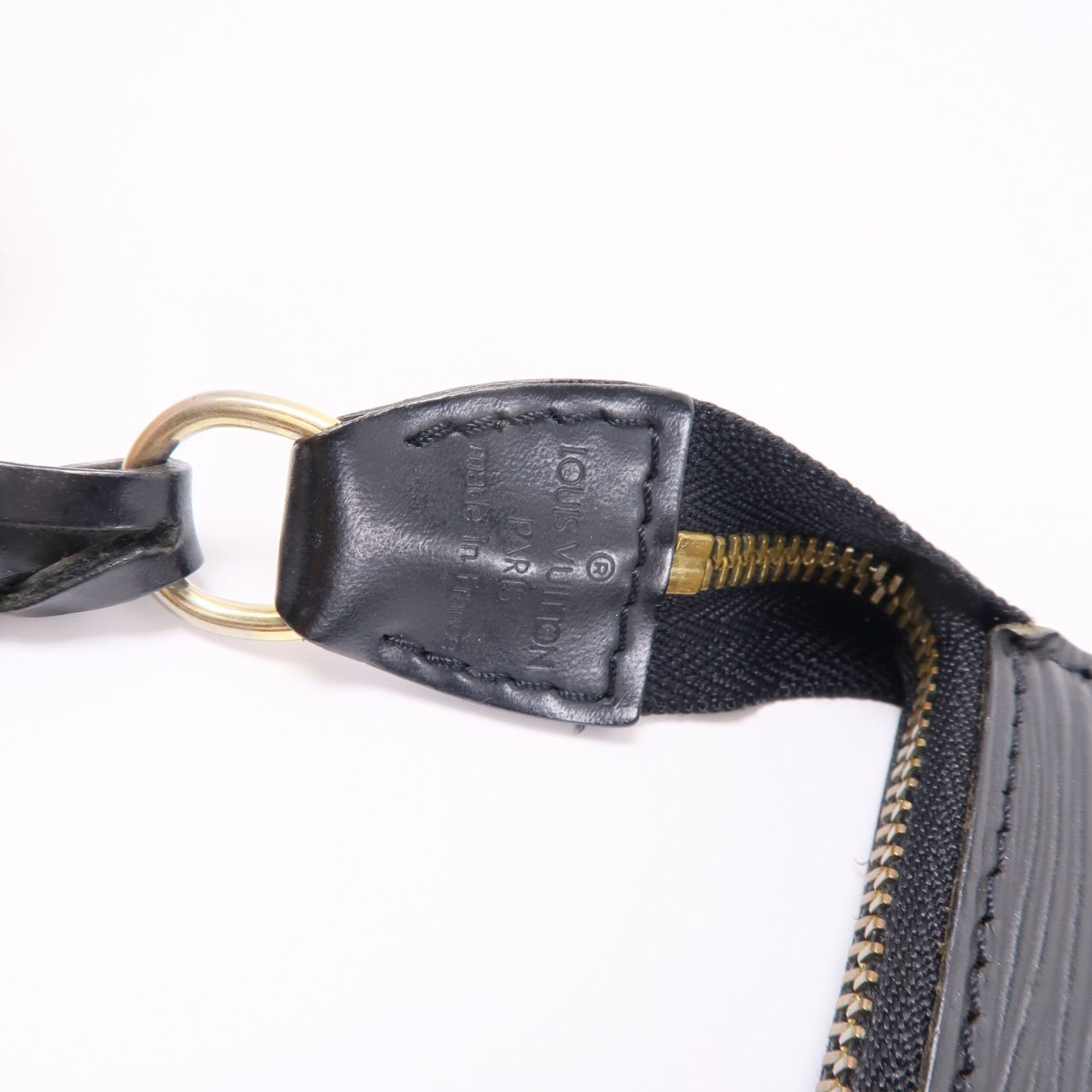 Louis Vuitton Epi Pochette Accessoires Pouch Gold Handmade Bag Black Black Handbag M 5294