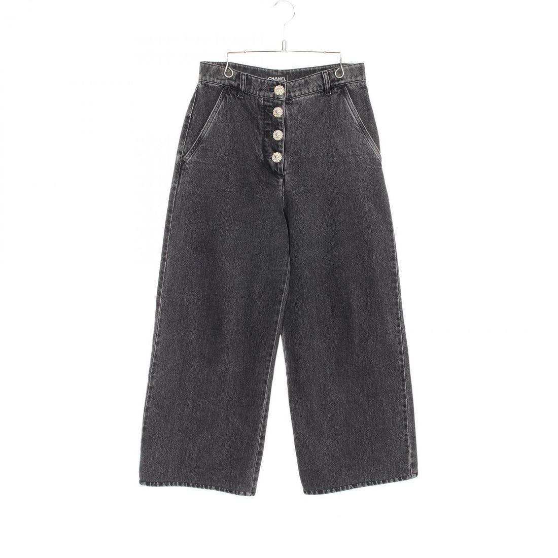 Chanel Gray Denim Pants Cotton P 64403v