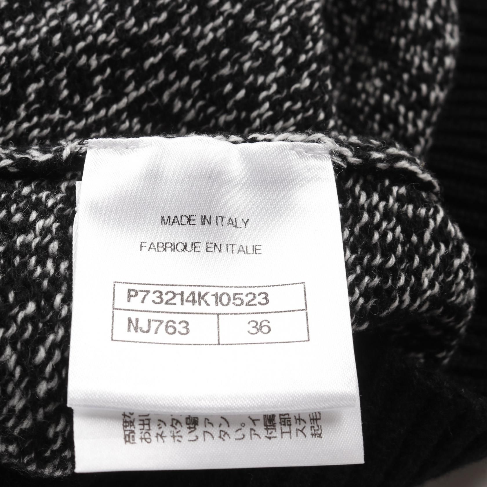 Chanel Black White No.5 Knit Cashmere P 73214