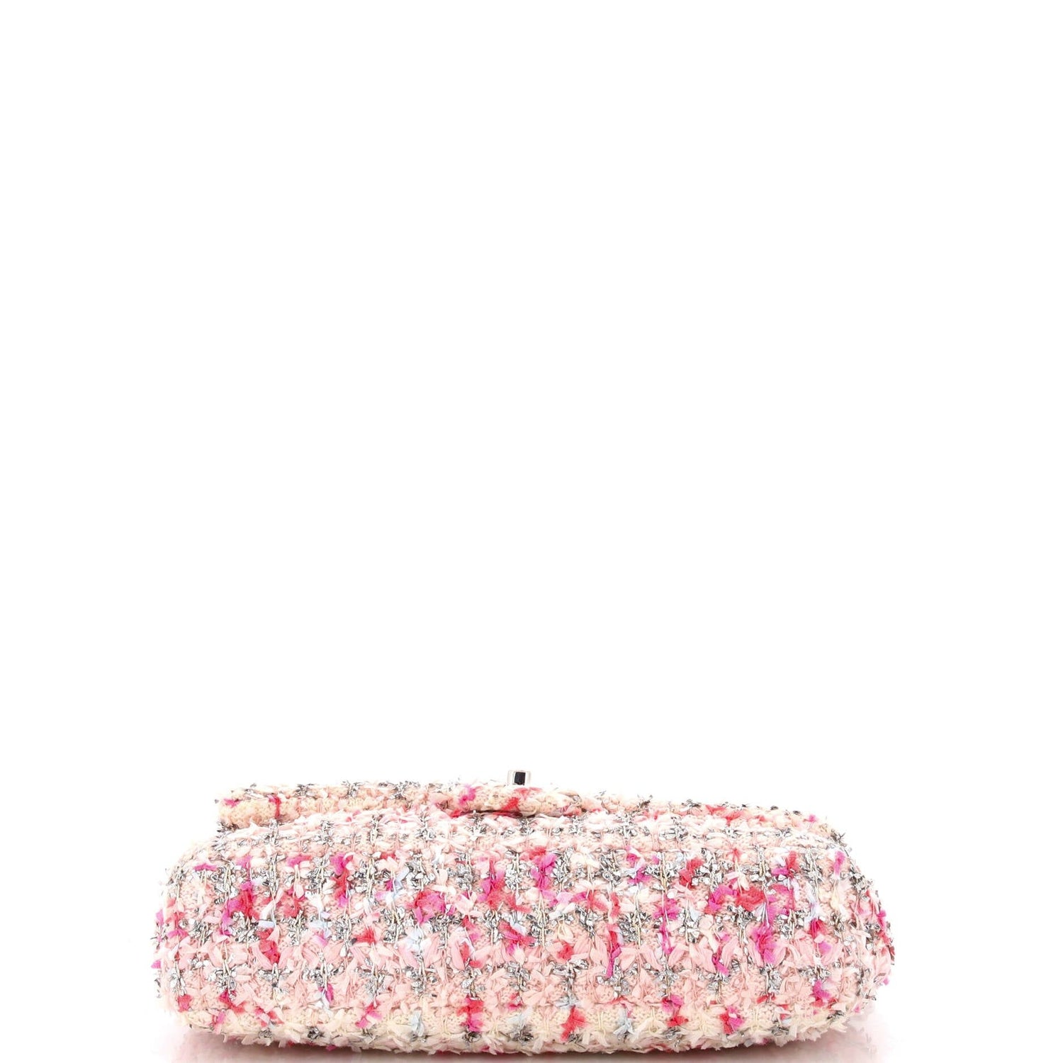 Chanel Classic Double Flap Bag Quilted Tweed And Ribbon Medium