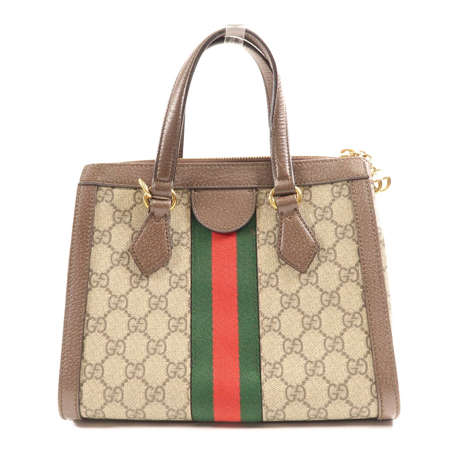 Gucci Layered Canvas Ophidia Small Tote Hand-turned Shoulder And Back Bag 2way Shoulder Bag Brown Pvc Coated Canv