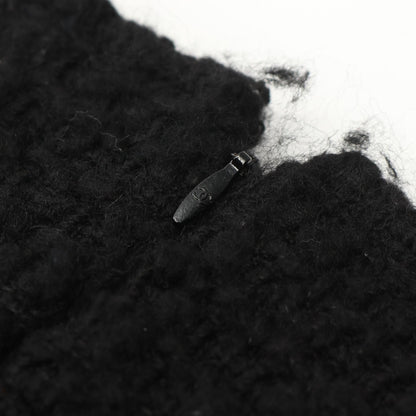 Chanel Black Coco Mark Button Tweed Skirt Wool Acrylic/nylon P 46660v 28631