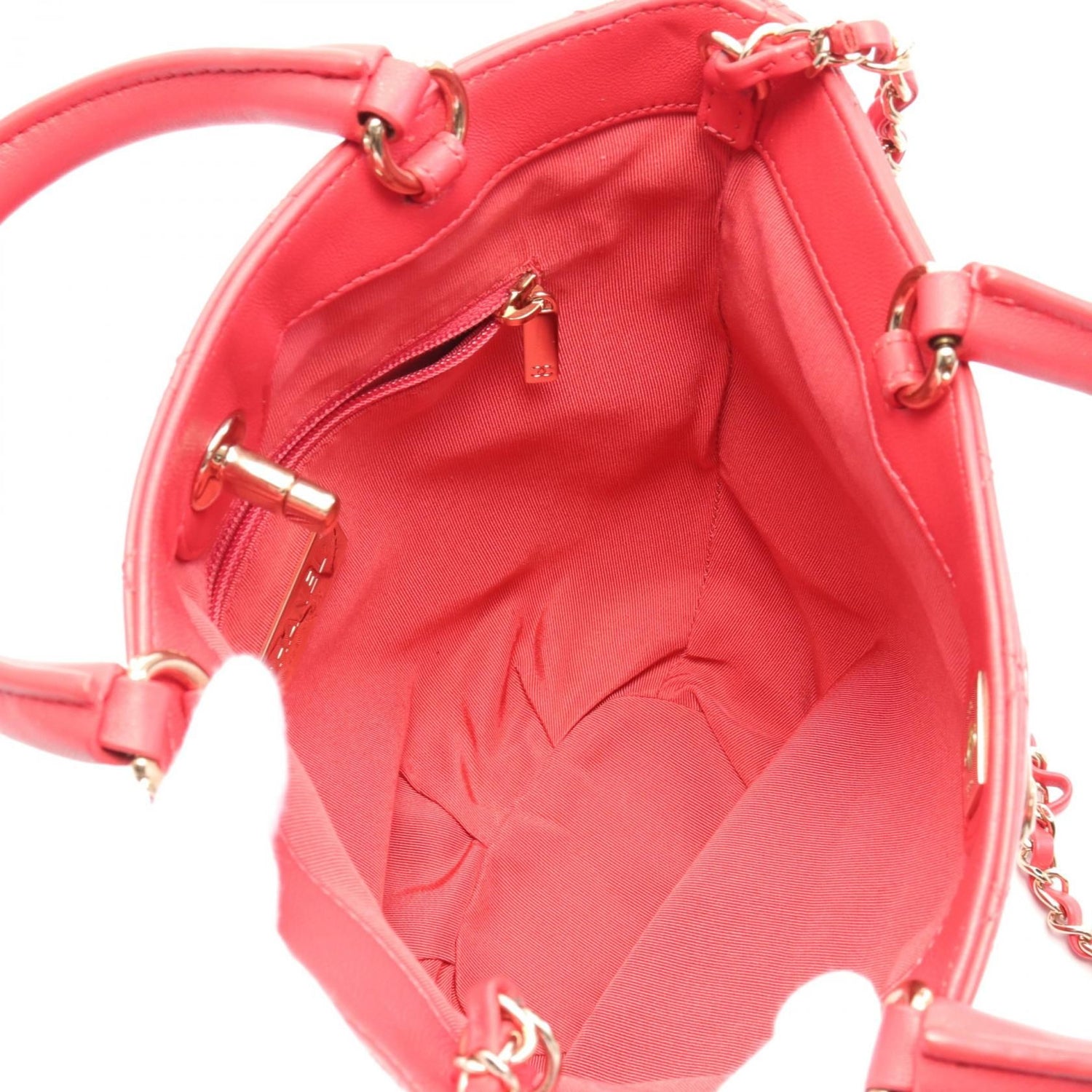 Chanel Red Matelasse Shoulder Bag Leather