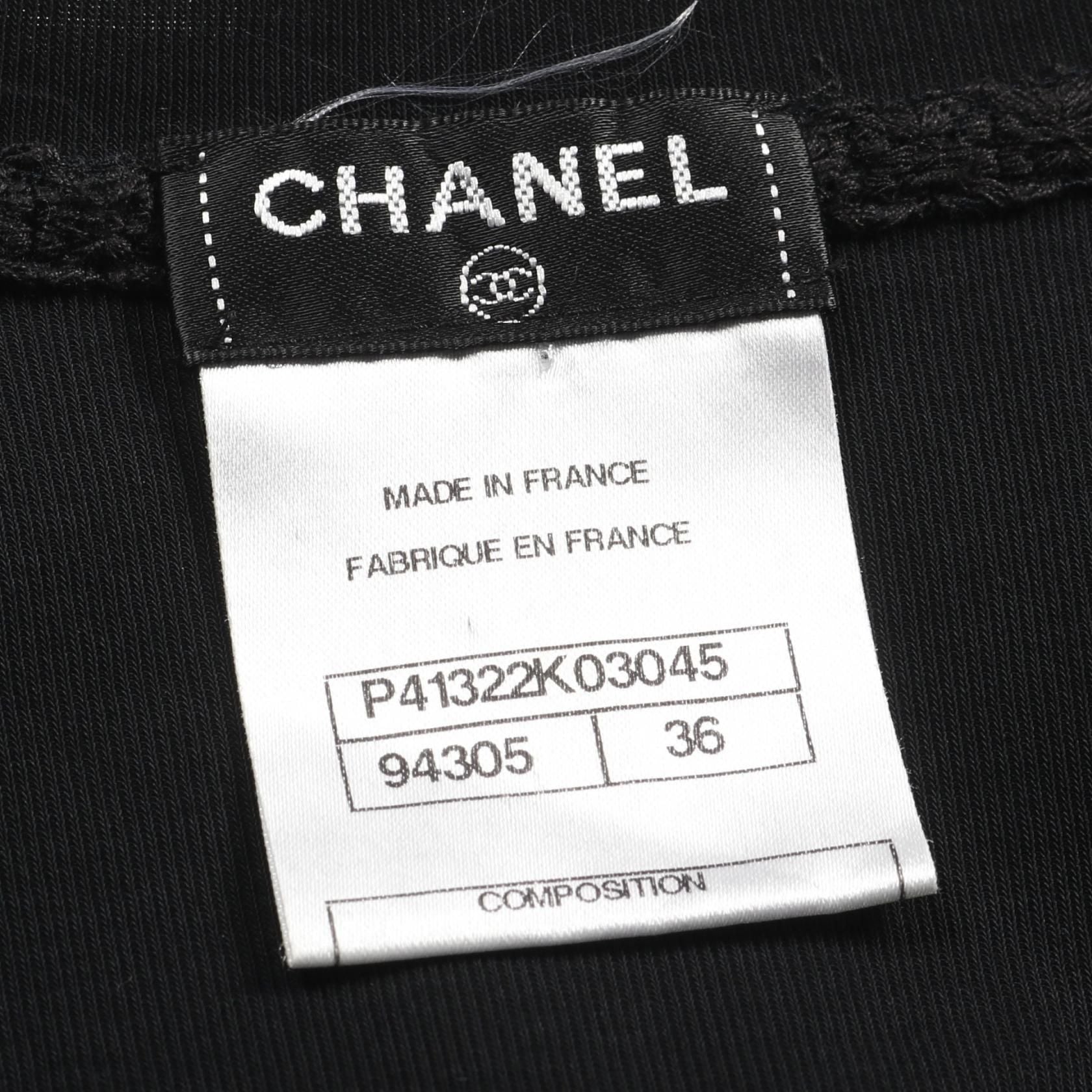 Chanel Black T-shirt Cotton P 41322