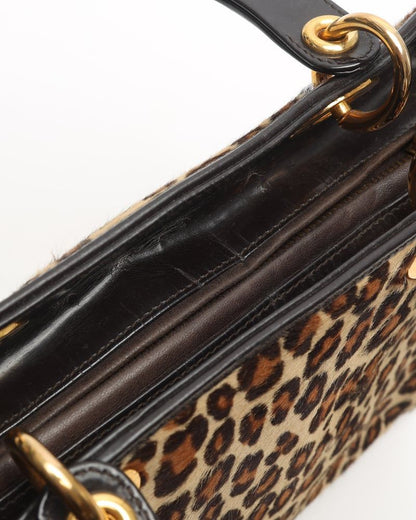 Christian Dior Medium Leopard Lady Dior Bag