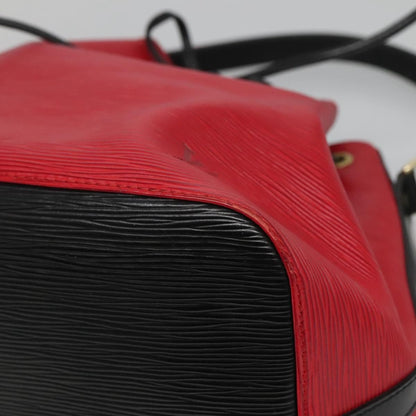 Louis Vuitton Epi Petit Noe Shoulder Bag Bicolor Black Red M 44017 Lv Auth