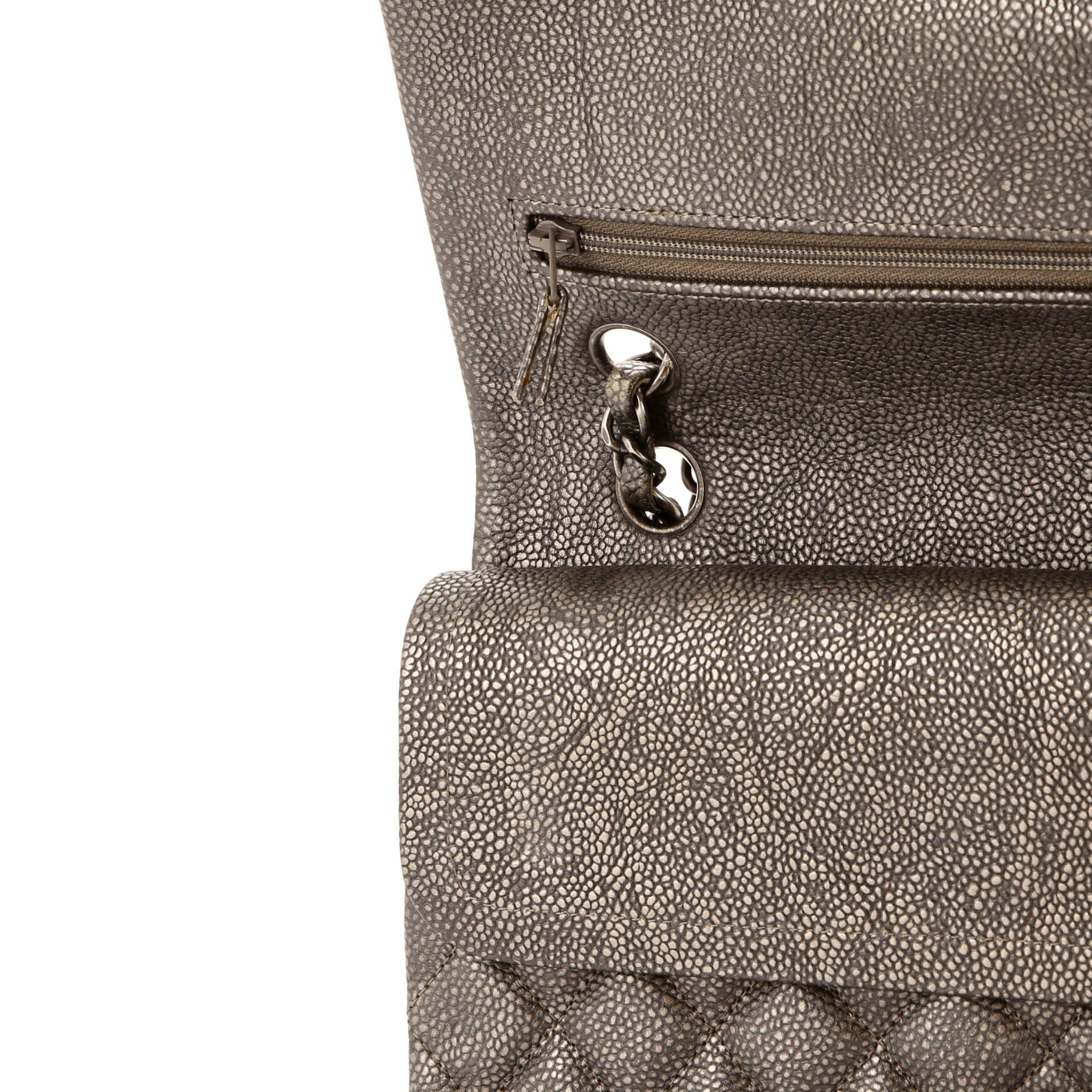 Chanel Classic Double Flap Bag Quilted Caviar Medium