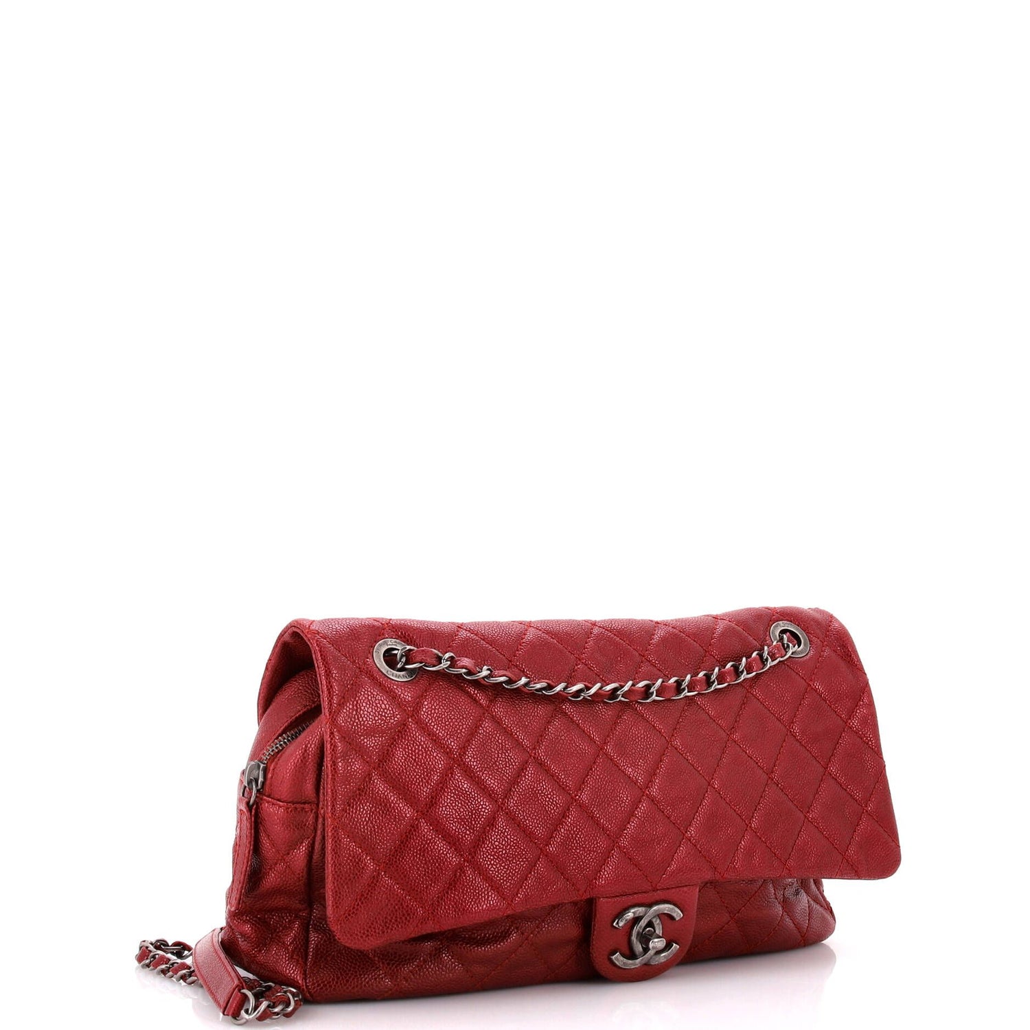 Chanel Easy Flap Bag Quilted Caviar Jumbo