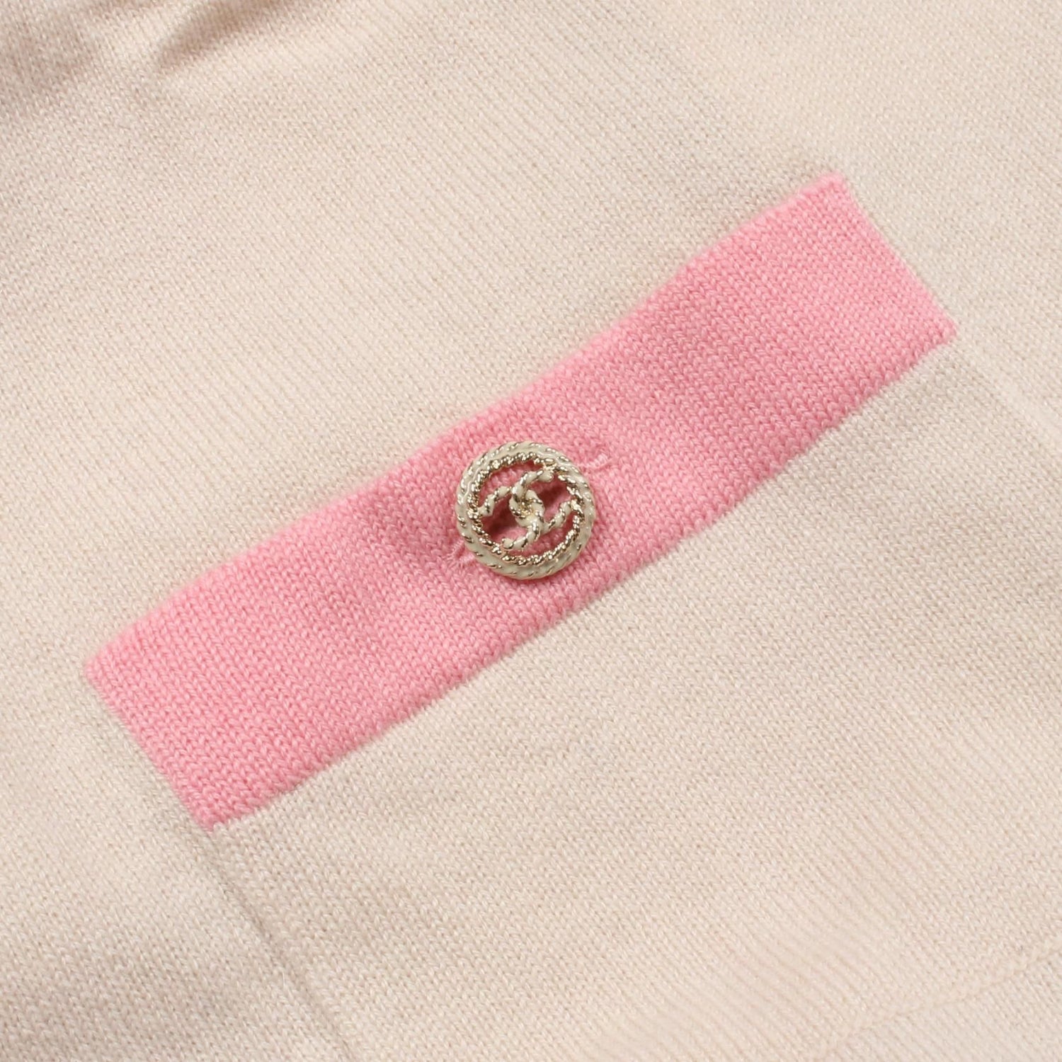Chanel Pink Multicolor Coco Mark Button Knit Cashmere P 40309 K 02897