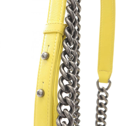 Chanel Yellow Boy Small Chevron V Stitch Shoulder Bag Lambskin (sheep Leather) A 67085