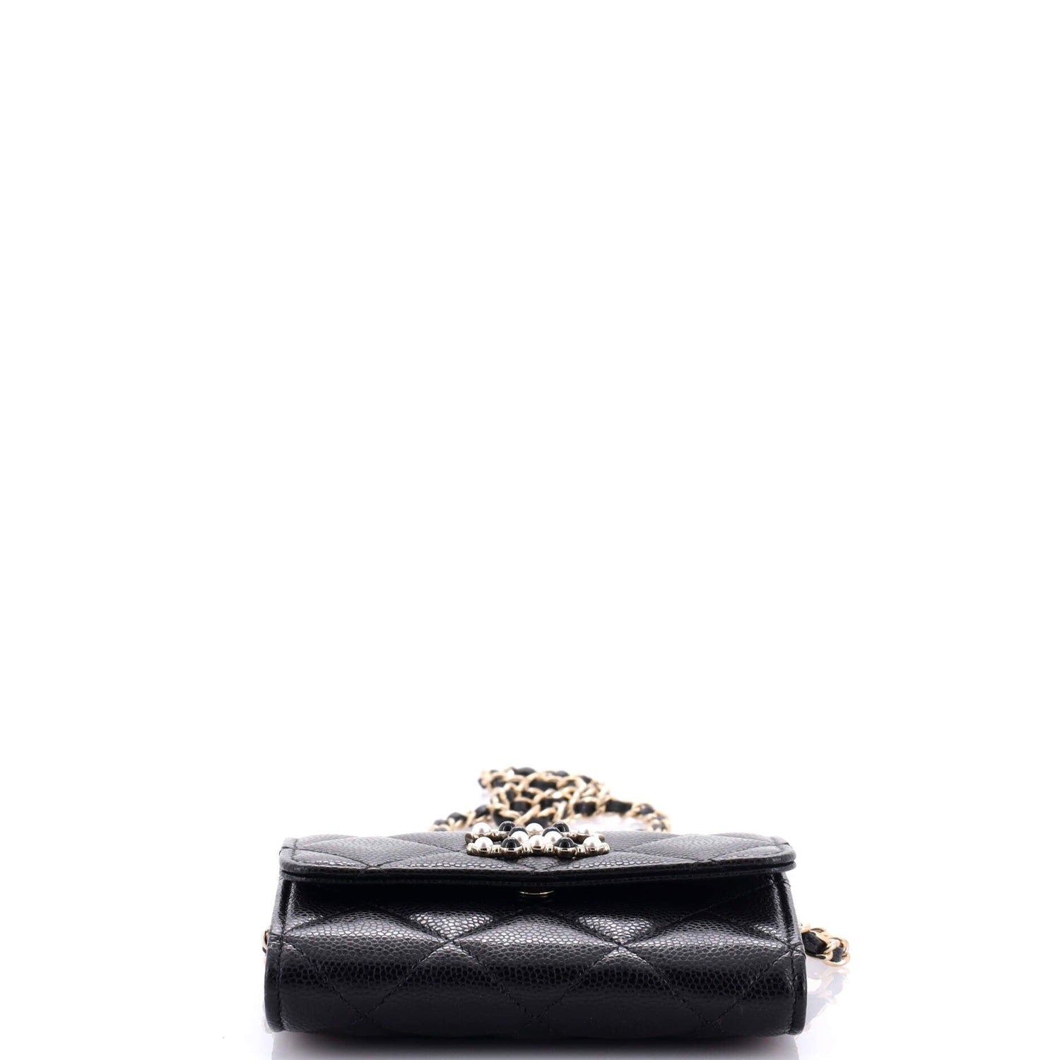 Chanel Coco Candy Card Holder On Chain Quilted Caviar