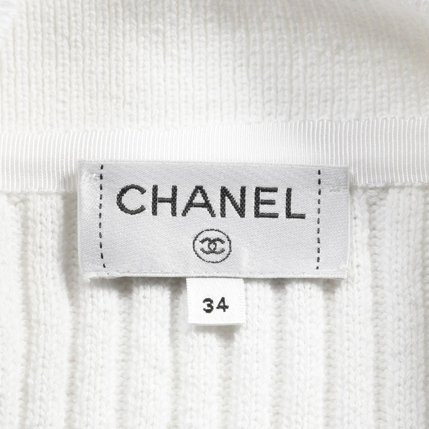 Chanel White Coco Mark Button Cardigan Cotton P 63091k 48814